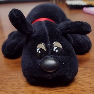 Vintage Tonka 1986 Pound Puppy, Black, Red Collar, 80s Retro Toys, Stuffed Dog